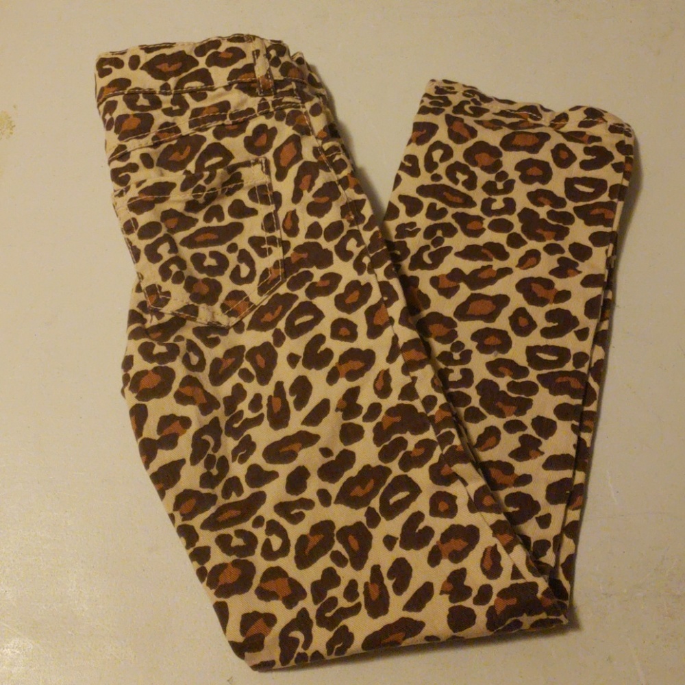 Girls Gymboree leopard print jeans pants 6